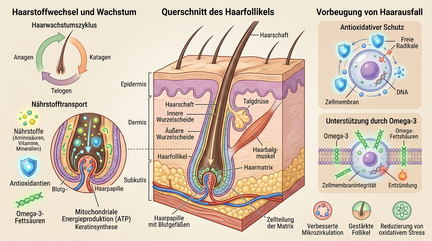 Cellagon felice bei Haarausfall: Haarstoffwechsel, Entzündungen und Mikronährstoffe verstehen