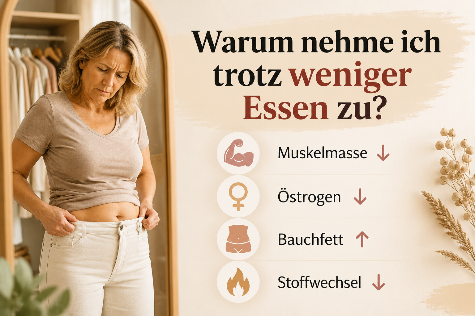 Warum du in den Wechseljahren trotz weniger Essen zunimmst